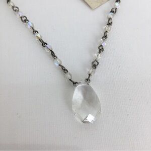Carolee Teardrop Pendant Necklace NEW NWT  AB Beads Old Estate Jewelry